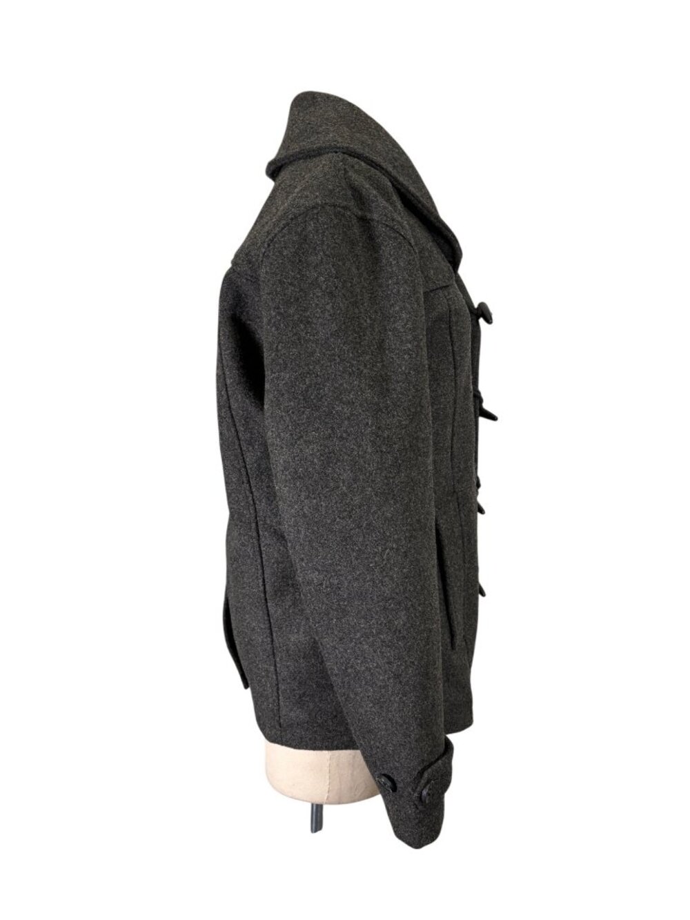 Spiewak & Sons Gray Wool Mid Length Fitted Toggle Duffle Coat Size Medium - Picture 2 of 10